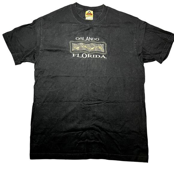 Alstyle Apparel Orlando Florida Embroidered Black Tee, Size L - Picture 1 of 5